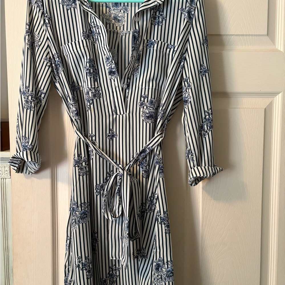 Rue21 Black and White Wrap Sundress with Notched Collar